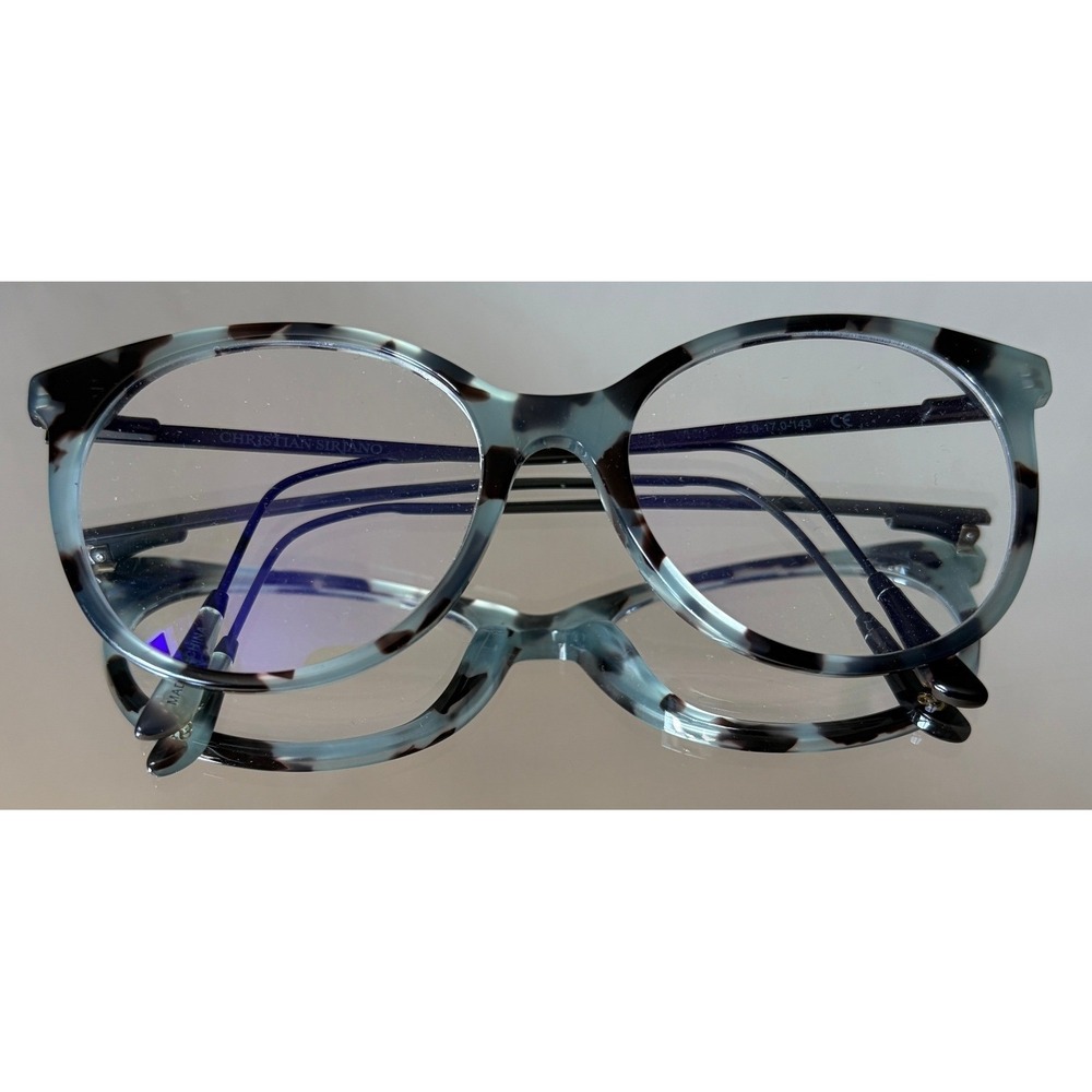 Christian Siriano Womens Blue Tortoise Billie Eyeglasses 52-17-143 FRAMES ONLY